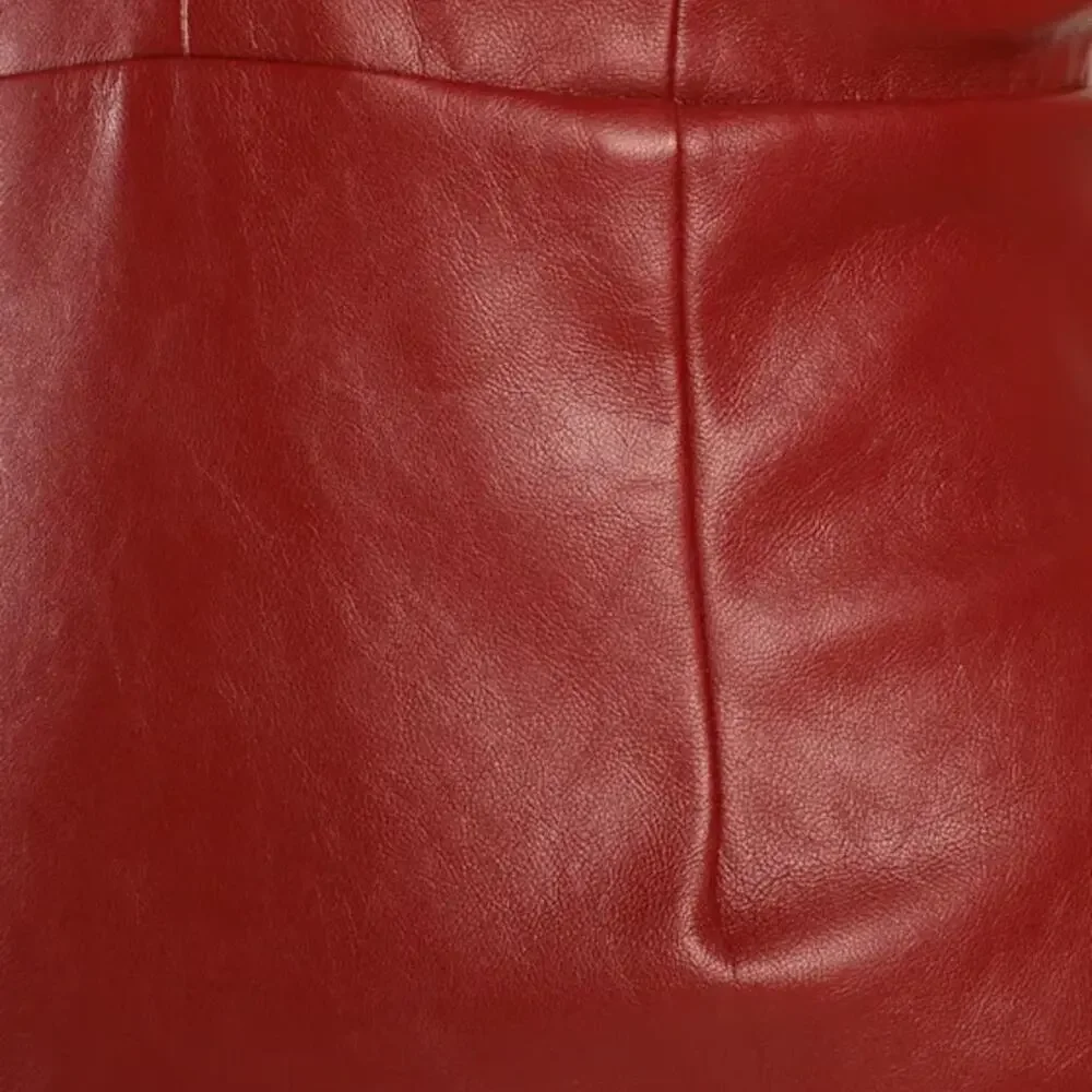 Lulus Perfect Pick Brick Red Vegan Leather Bodycon Mini Dress- M - Picture 4 of 12